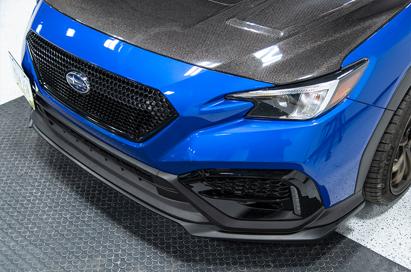 OLM S style front lip installed on 2022 Subaru WRX