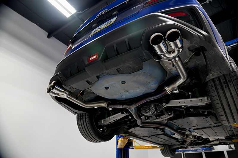 remark axle-back exhaust system installed on 2022 Subaru WRX