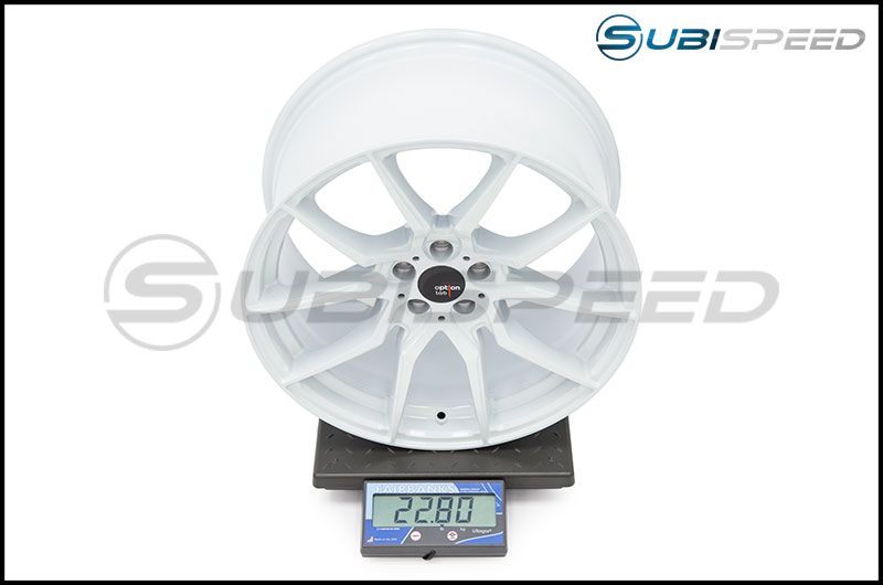 Option Lab Wheels R716 18x9.5 35mm 73.1 Onyx White 16 Subi Scale
