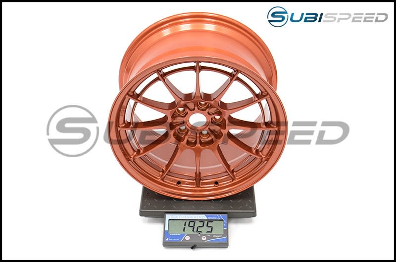 Enkei NT03+M 18x9.5 +40mm Orange Subi Scale