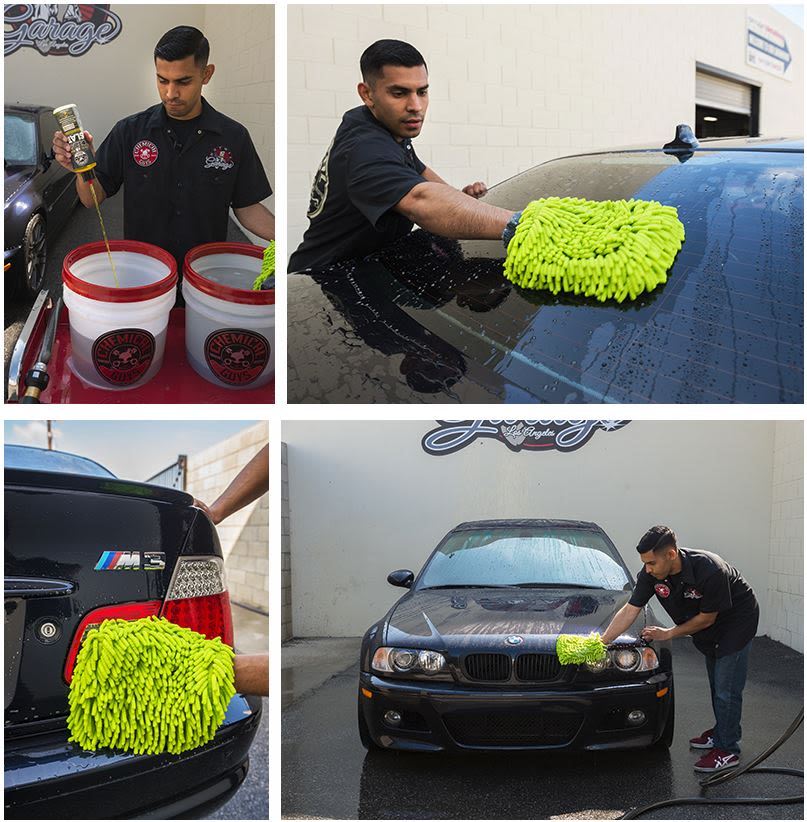 Scratch & Lint Free Car cleaning,Car Wash Mitt Microfiber-4PK Premium Chenille Microfiber Wash Mitt-Blue and Red 