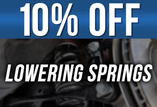 Save 10% off lowering springs