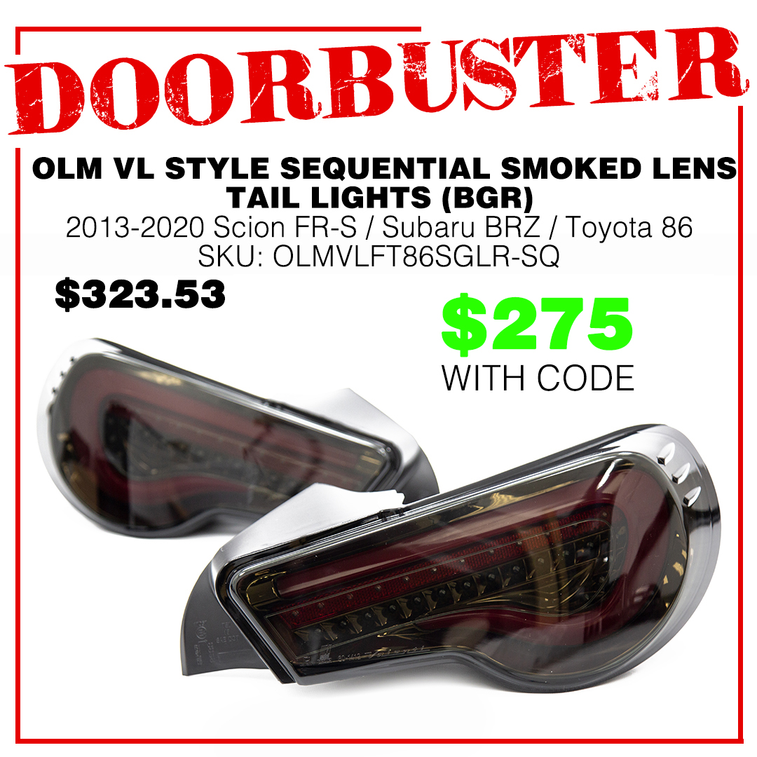 OLM VL STYLE SEQUENTIAL SMOKED LENS TAIL LIGHTS (BGR)