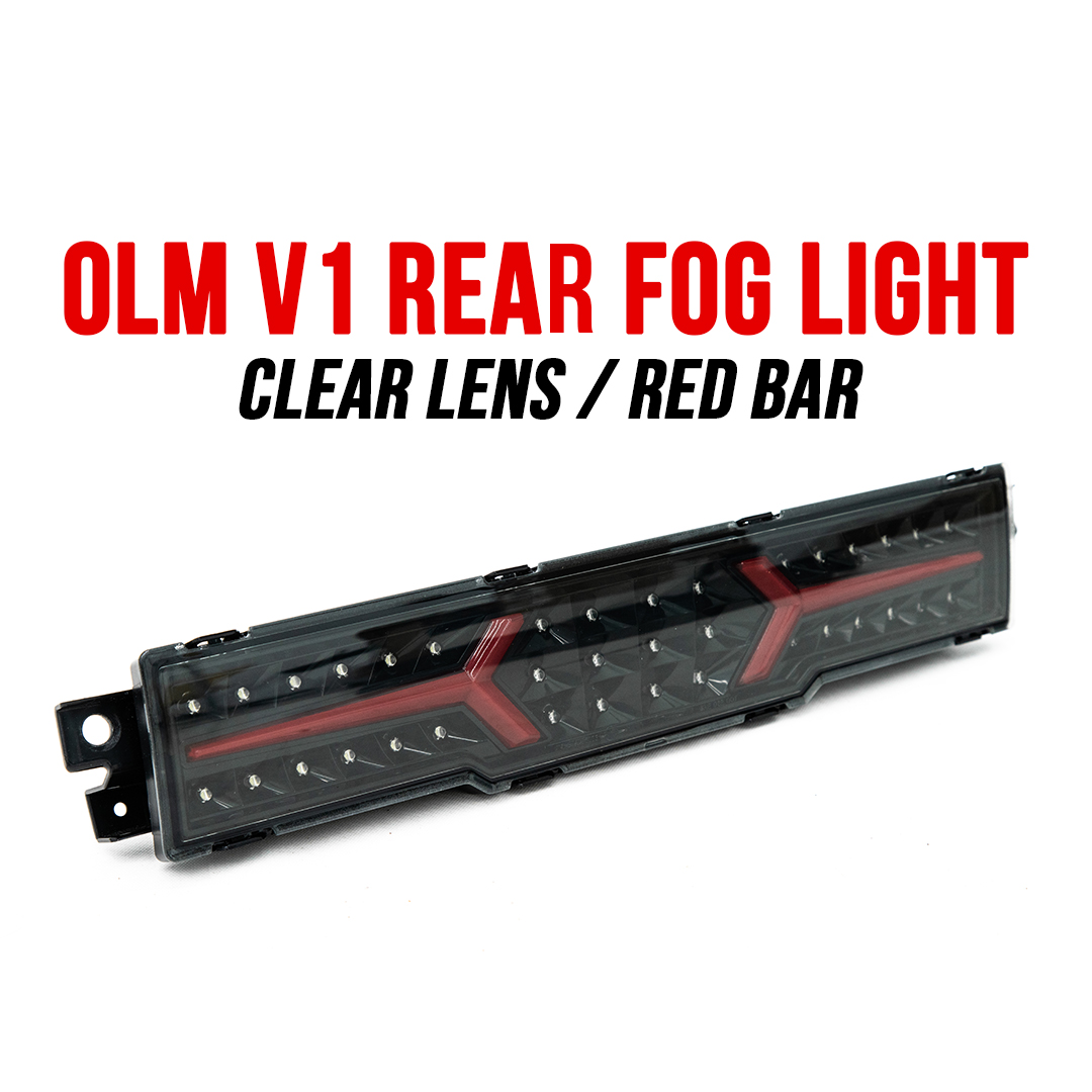 OLM V1 REAR FOG LIGHT (CLEAR LENS / BLACK BASE / RED BAR) WITH OLM PLUG-AND-PLAY HARNESS
2022+ Subaru BRZ / 2022+ Toyota GR86 OLMA.70258.1-CBR-KIT