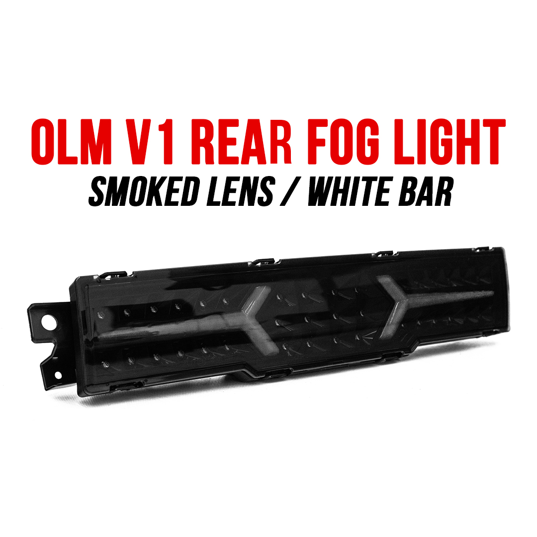 OLM V1 REAR FOG LIGHT (SMOKE LENS / BLACK BASE / WHITE BAR) WITH OLM PLUG-AND-PLAY HARNESS
2022+ Subaru BRZ / 2022+ Toyota GR86 OLMA.70258.1-SB-KIT