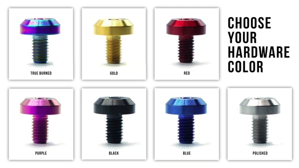 Available colors for Dress Up Bolts Titanium Hardware Kits