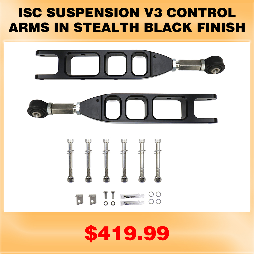 	
ISC SUSPENSION V3 CONTROL ARMS IN STEALTH BLACK FINISH