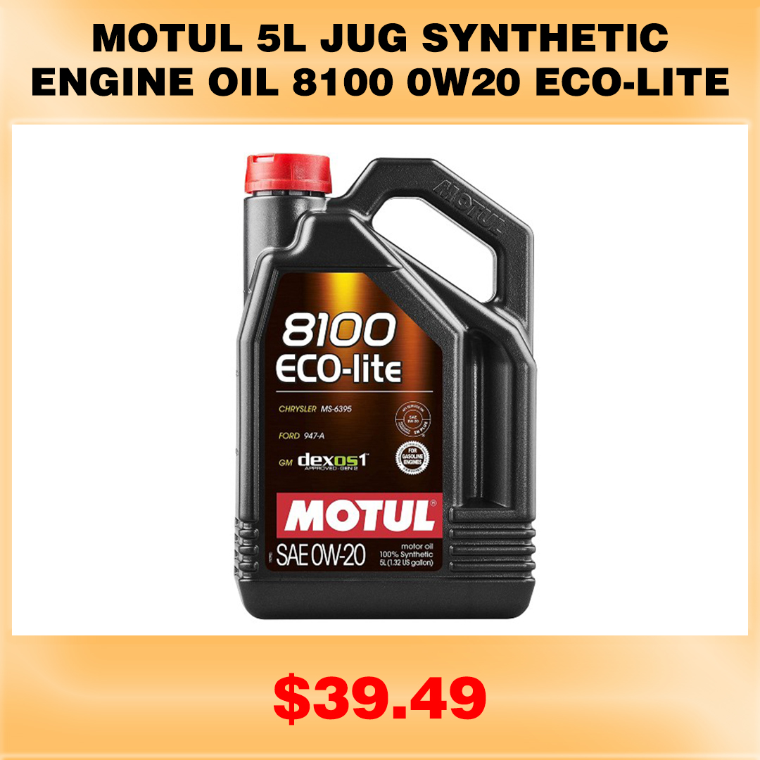 MOTUL 5L JUG SYNTHETIC ENGINE OIL 8100 0W20 ECO-LITE